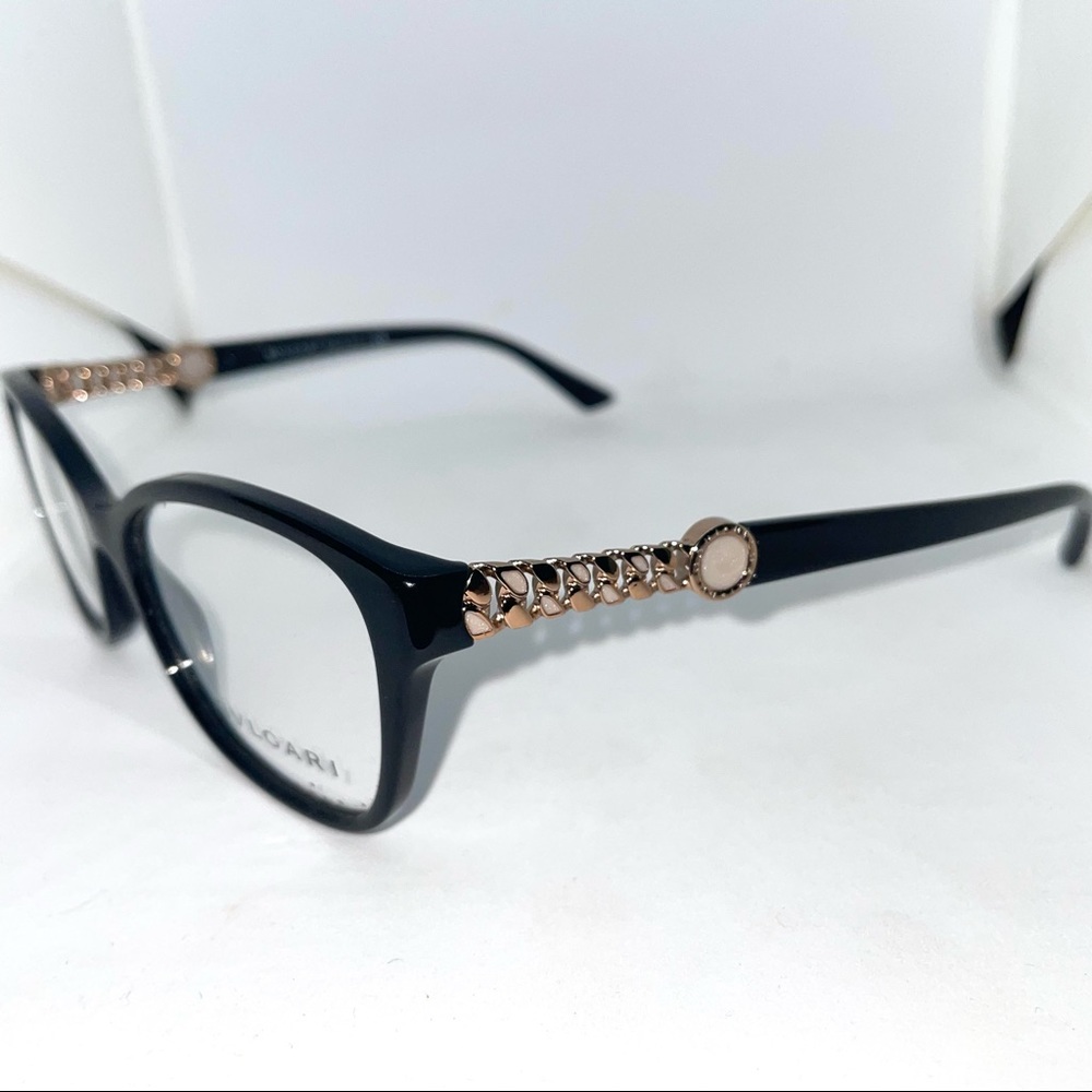 Bvlgari 4109 501 Black / Gold Chain Eyeglasses - Picture 2 of 5